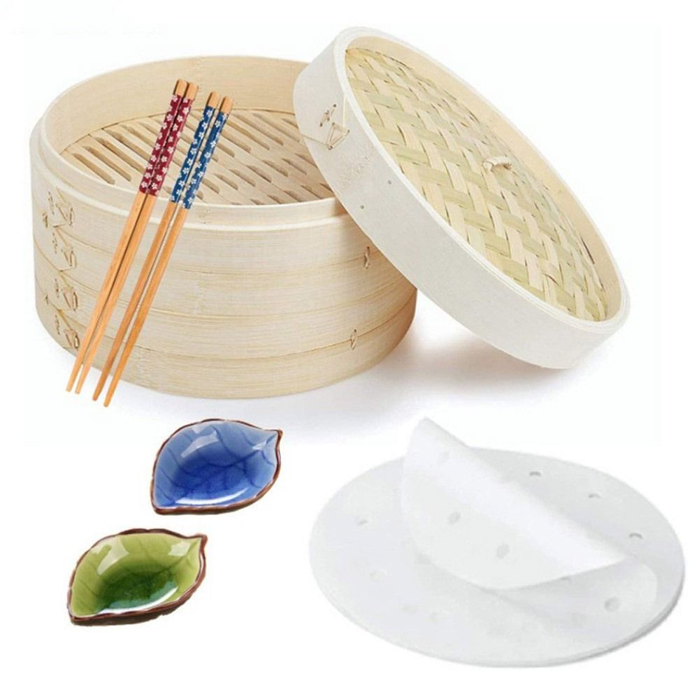 Bao Steamer Bamboo - Китайская бамбуковая пароварка для приготовления димсамов,