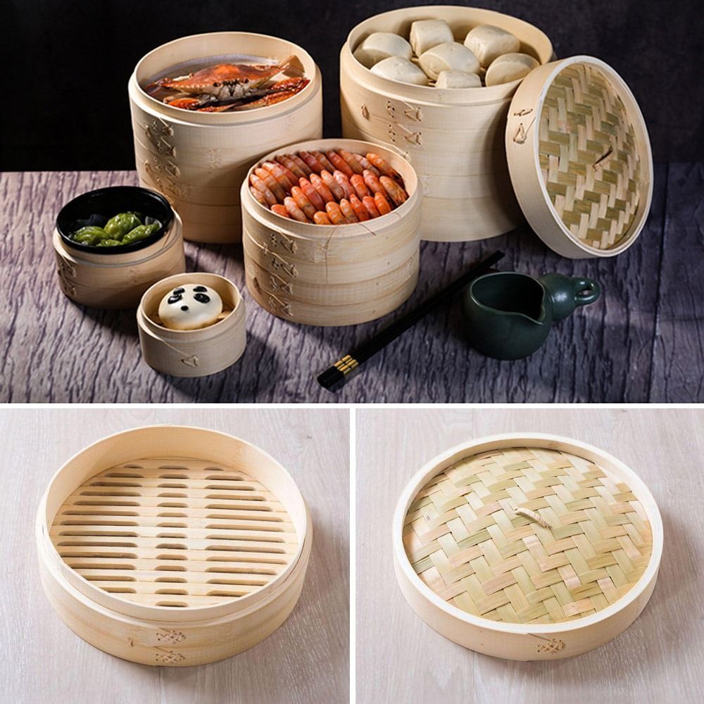 Bao Steamer Bamboo - Бамбуковая Паровая корзина с крышкой стандартная